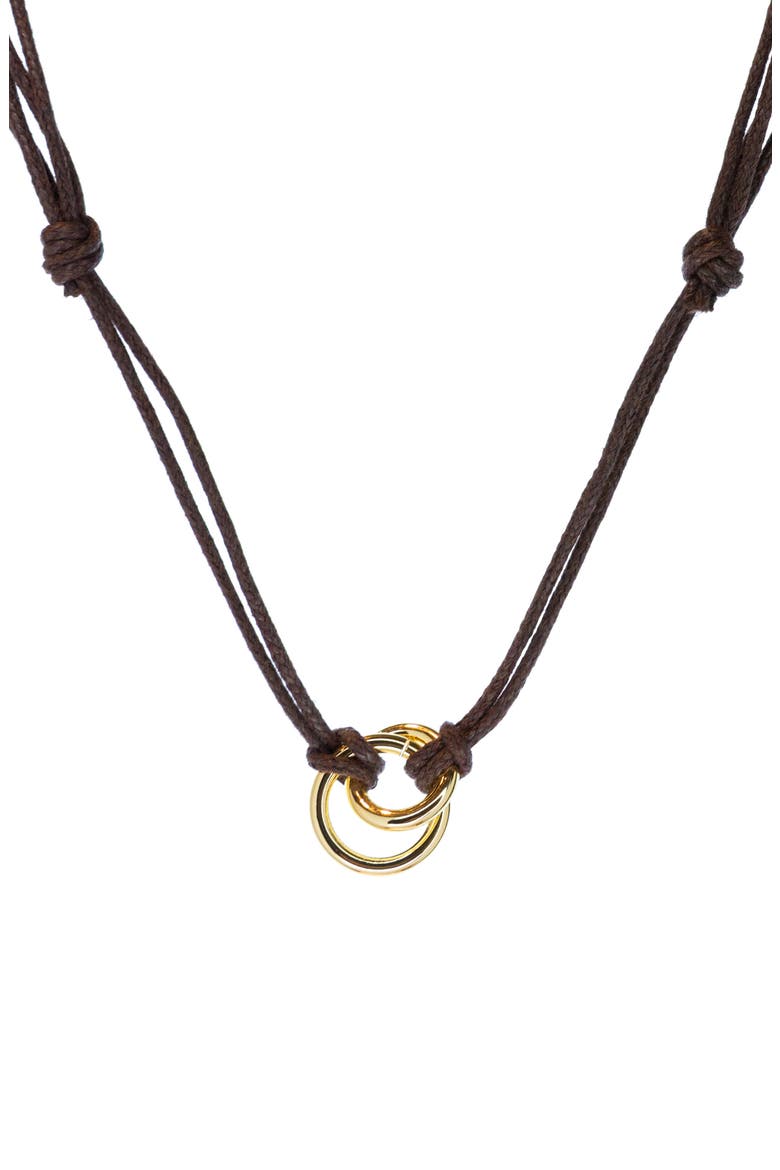 Oakley Faux Leather Cord Pendant Necklace, Main, color, GOLD