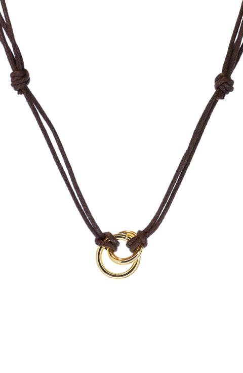 Oakley Faux Leather Cord Pendant Necklace