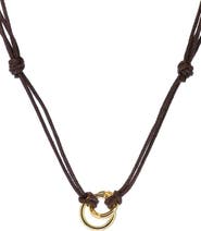 MARLYN SCHIFF Oakley Faux Leather Cord Pendant Necklace