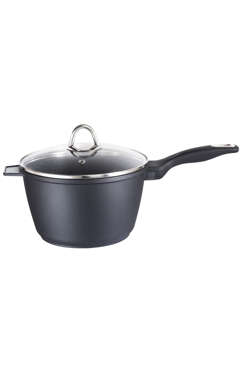 Cuisine::pro<sup>®</sup> GRANITE Saucepan with Lid 3.1qt, Main, color, Black