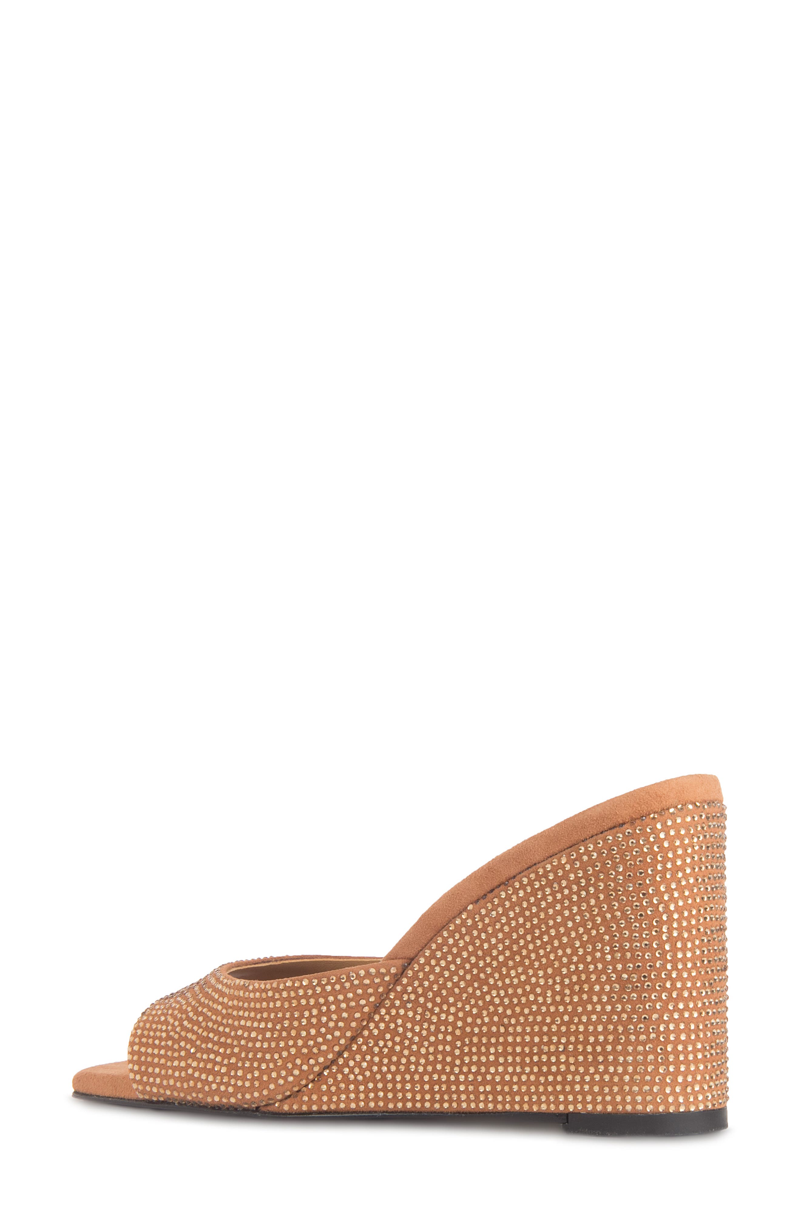 BLACK SUEDE STUDIO Paloma Crystal Wedge Sandal, Alternate, color, Toffee Suede