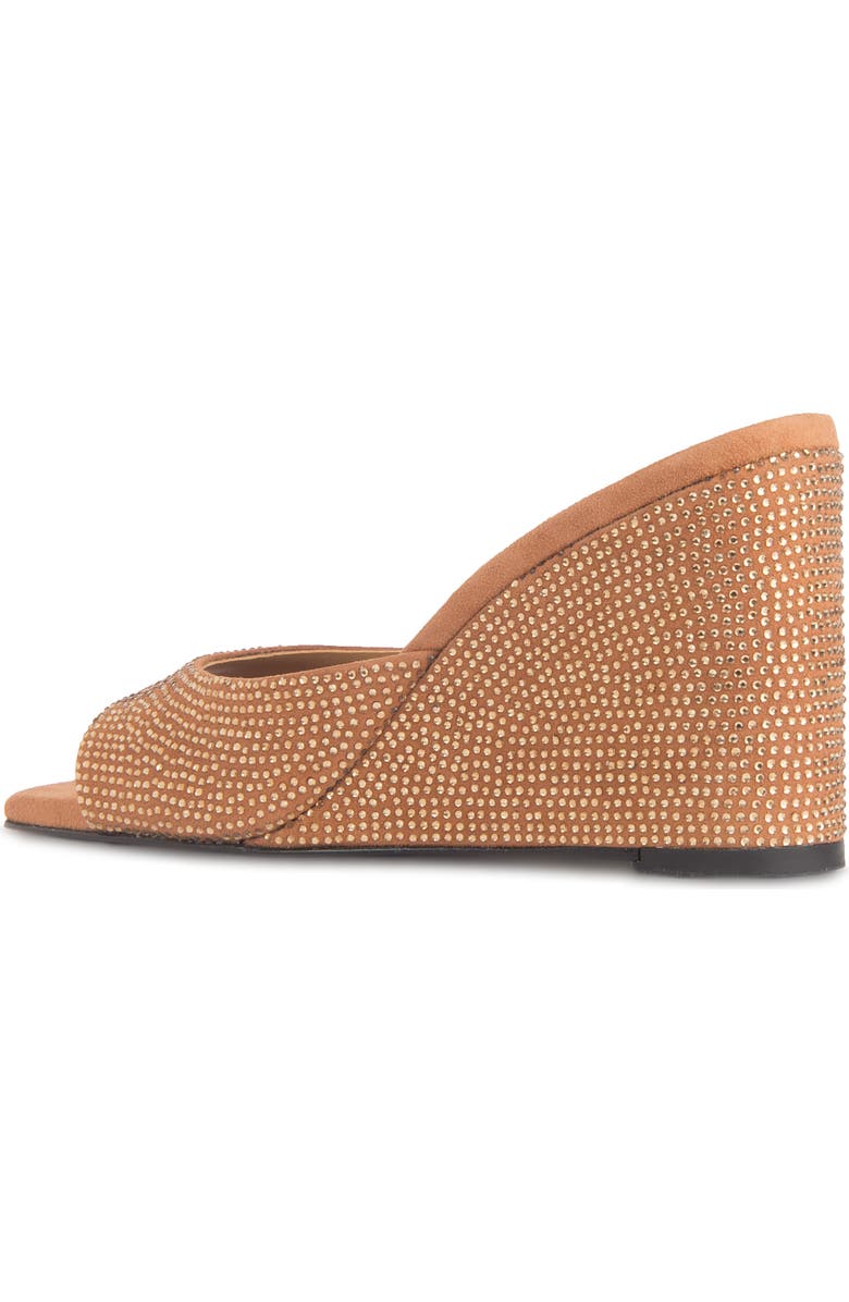 BLACK SUEDE STUDIO Paloma Crystal Wedge Sandal, Alternate, color, Toffee Suede