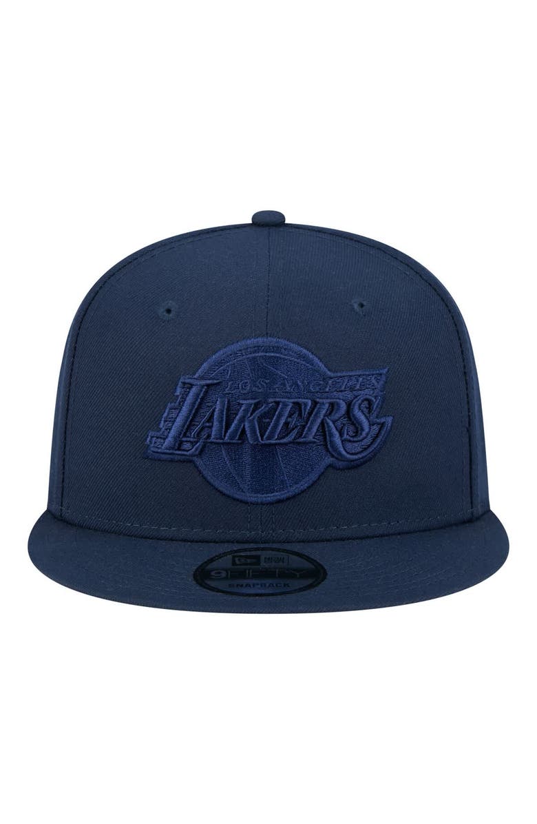 New Era Men's New Era Navy Los Angeles Lakers Tonal Color Pack 9FIFTY Snapback Hat, Alternate, color, Navy