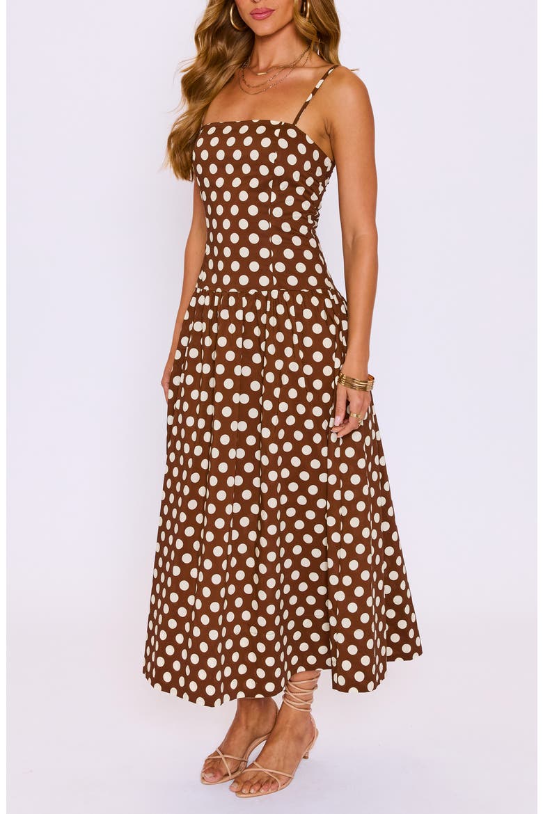 Pretty Woman Dropwaist Sleeveless Maxi Dress, Alternate, color, BROWN/ CREAM