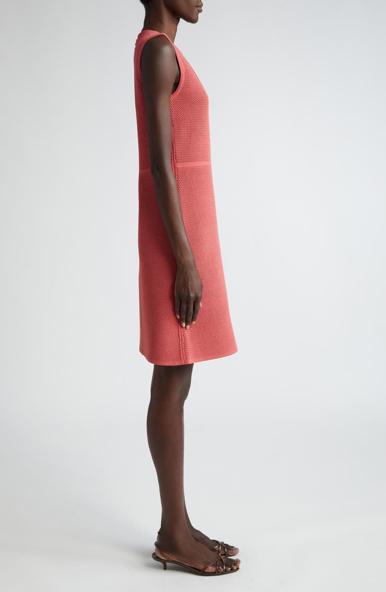 ST. JOHN Two-Tone Sleeveless Mesh Sweater Dress, Alternate, color, 