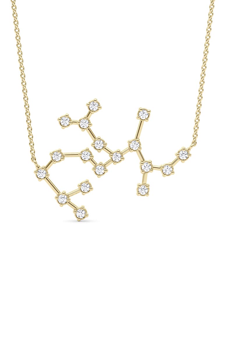 Sagittarius Constellation Lab Created Diamond Necklace, Main, color, 18K YELLOW GOLD