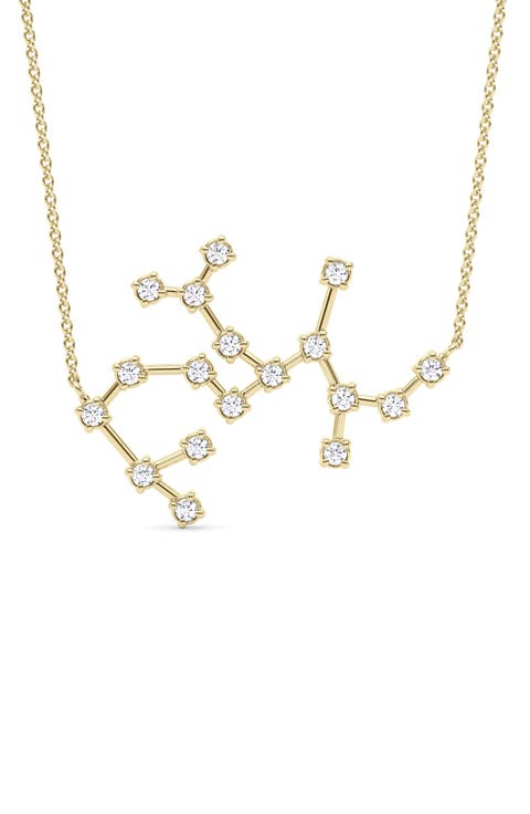 Sagittarius Constellation Lab Created Diamond Necklace