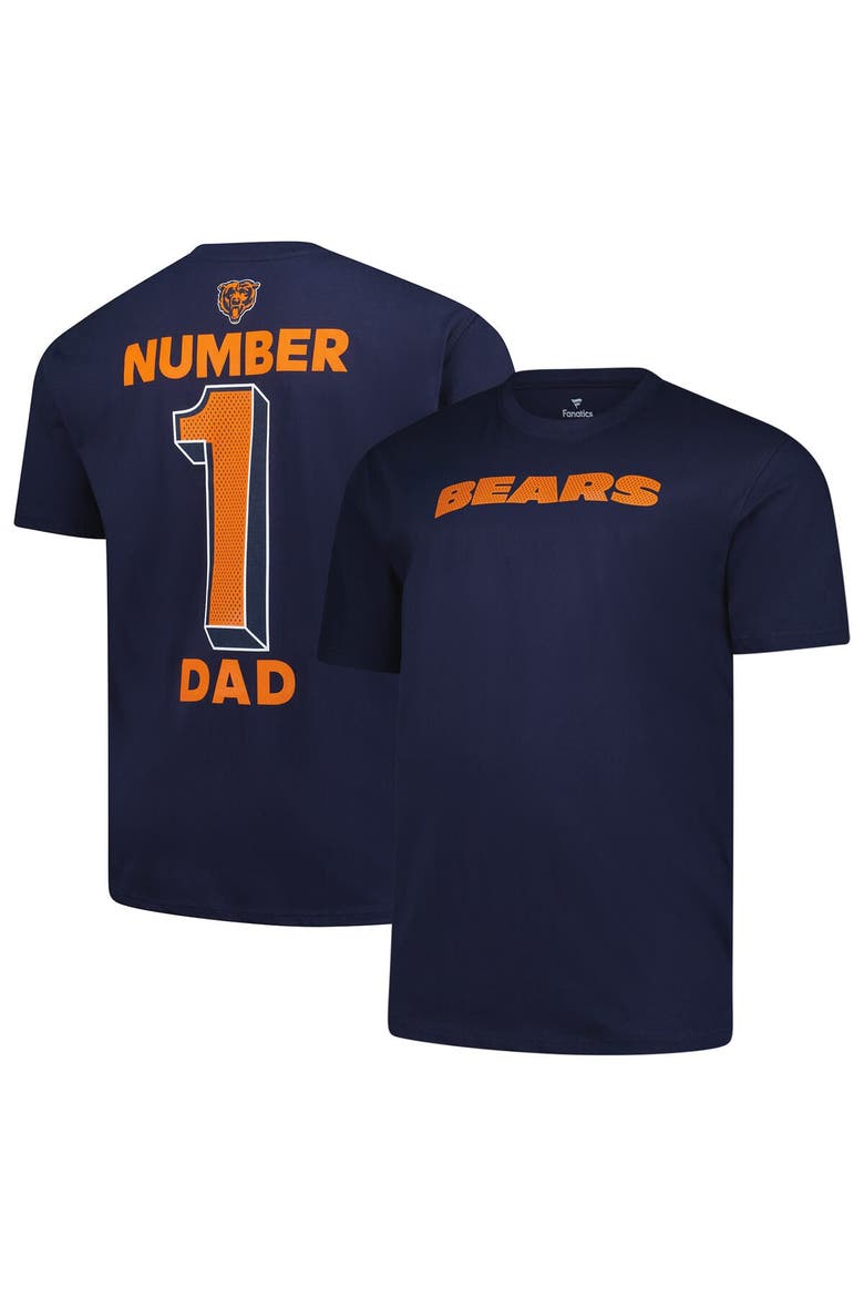 Men's Fanatics  Navy Chicago Bears Big & Tall Number One Dad T-Shirt, Alternate, color, Navy
