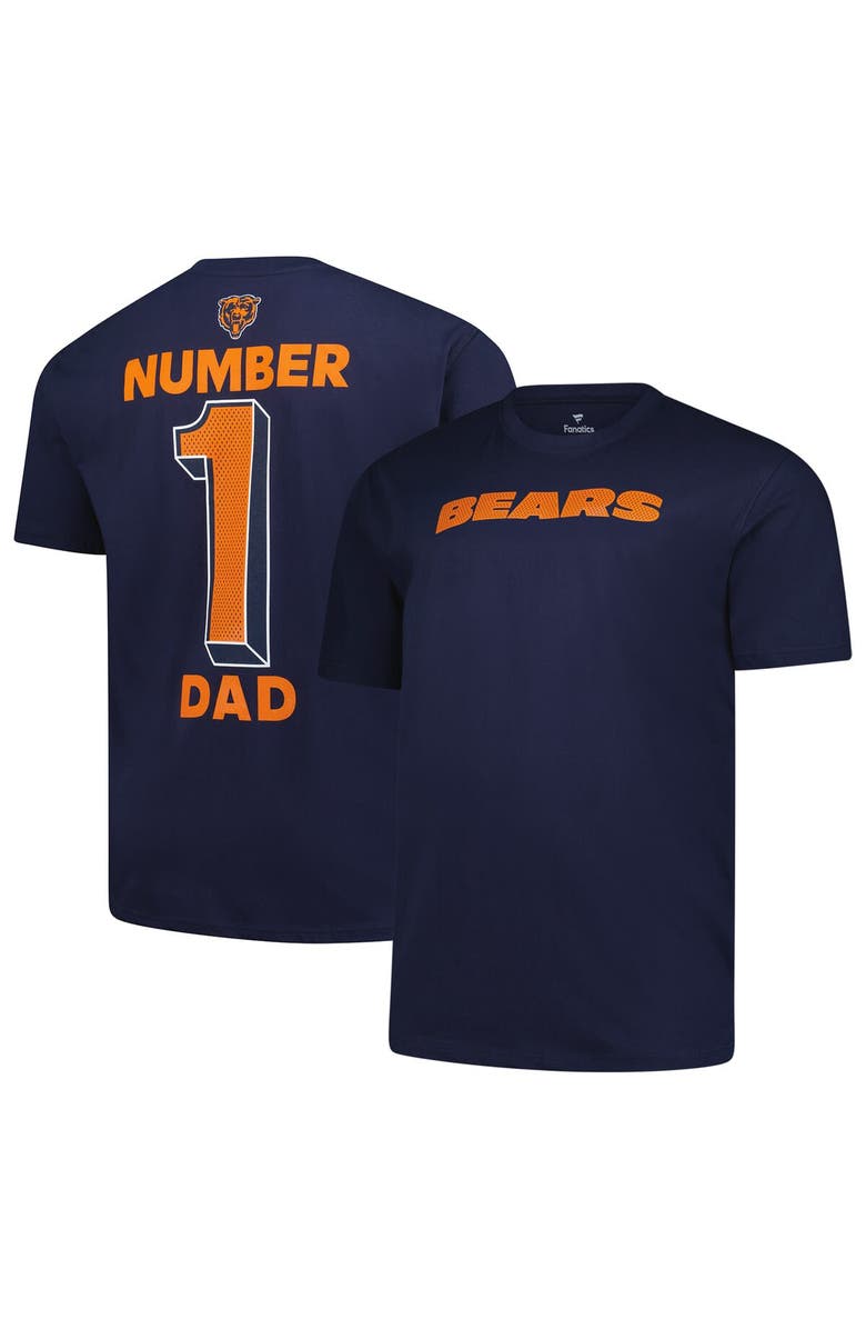 FANATICS Men's Fanatics  Navy Chicago Bears Big & Tall Number One Dad T-Shirt, Alternate, color, Navy