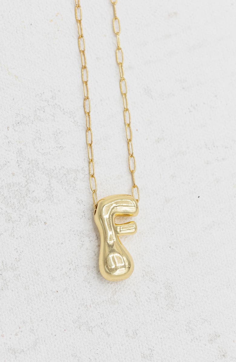 Emerson & Oliver Small Paperclip Necklace with Gold Letter Charm, Main, color, Gold - F
