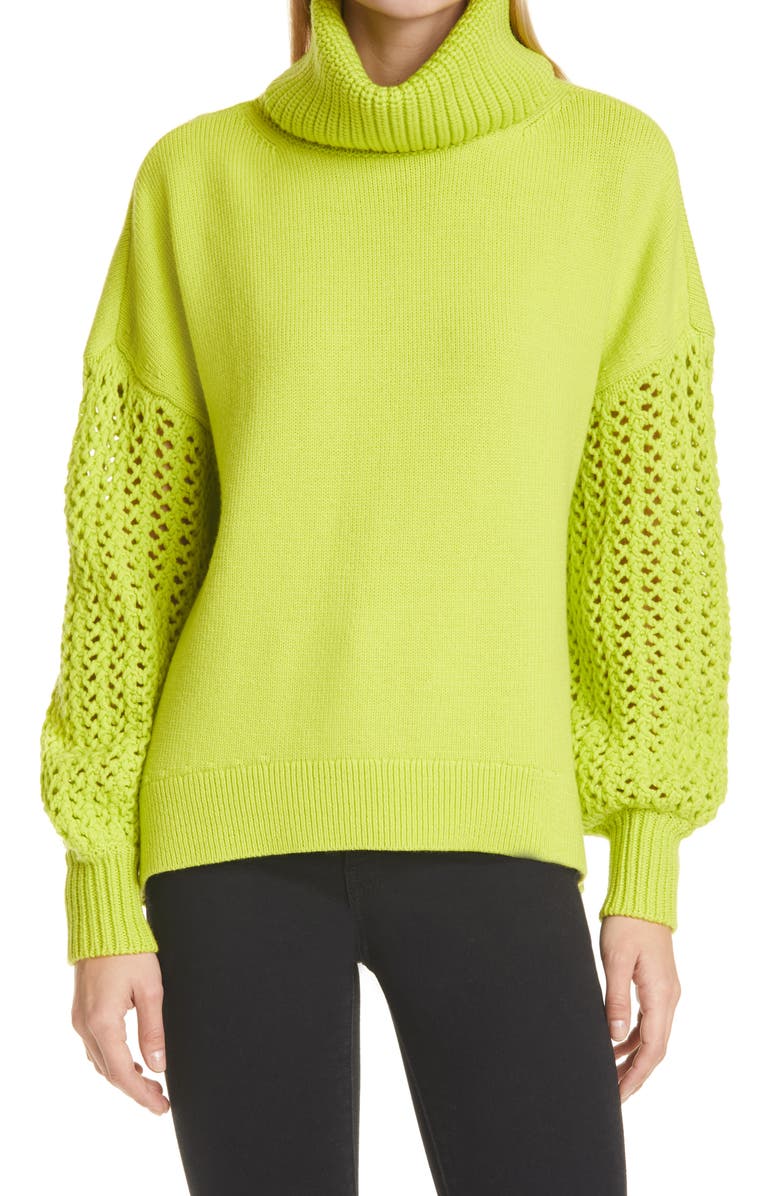 Alice + Olivia Adela Wool Blend Turtleneck Sweater, Main, color,
