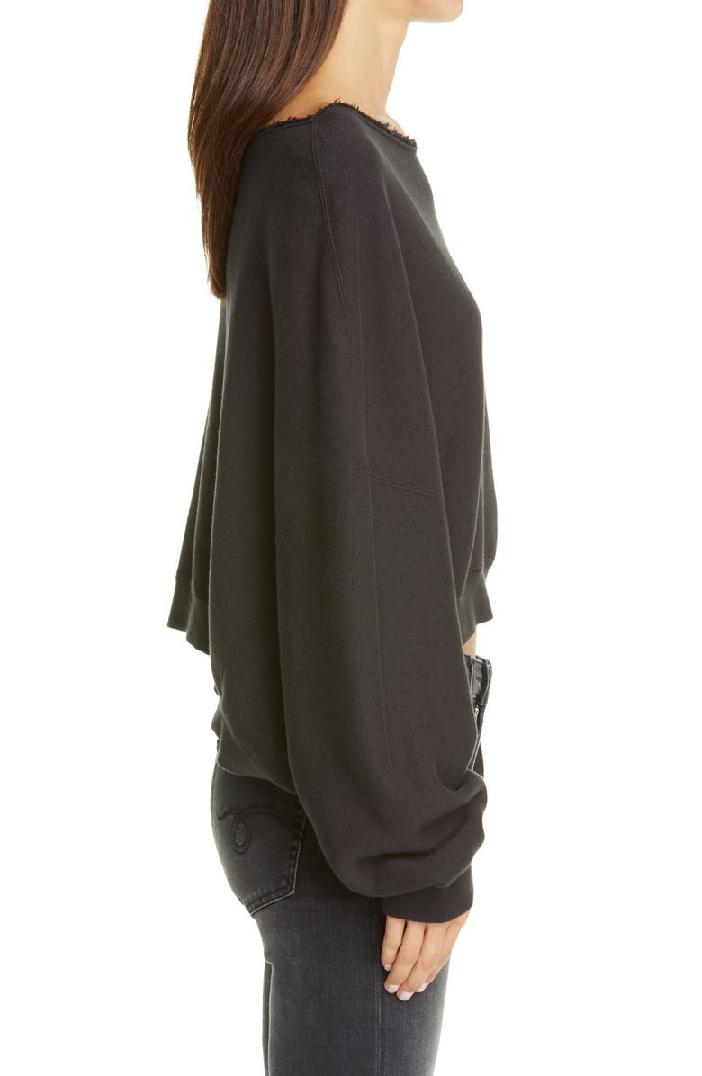 R13 Patti Wide Neck Crop Sweatshirt, Alternate, color,