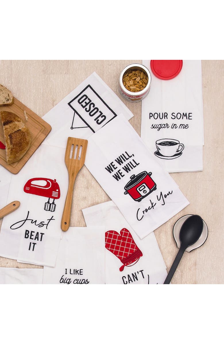 C&F Home Beat It Baking in The Kitchen Embroidered Hand Towel, Alternate, color, Red