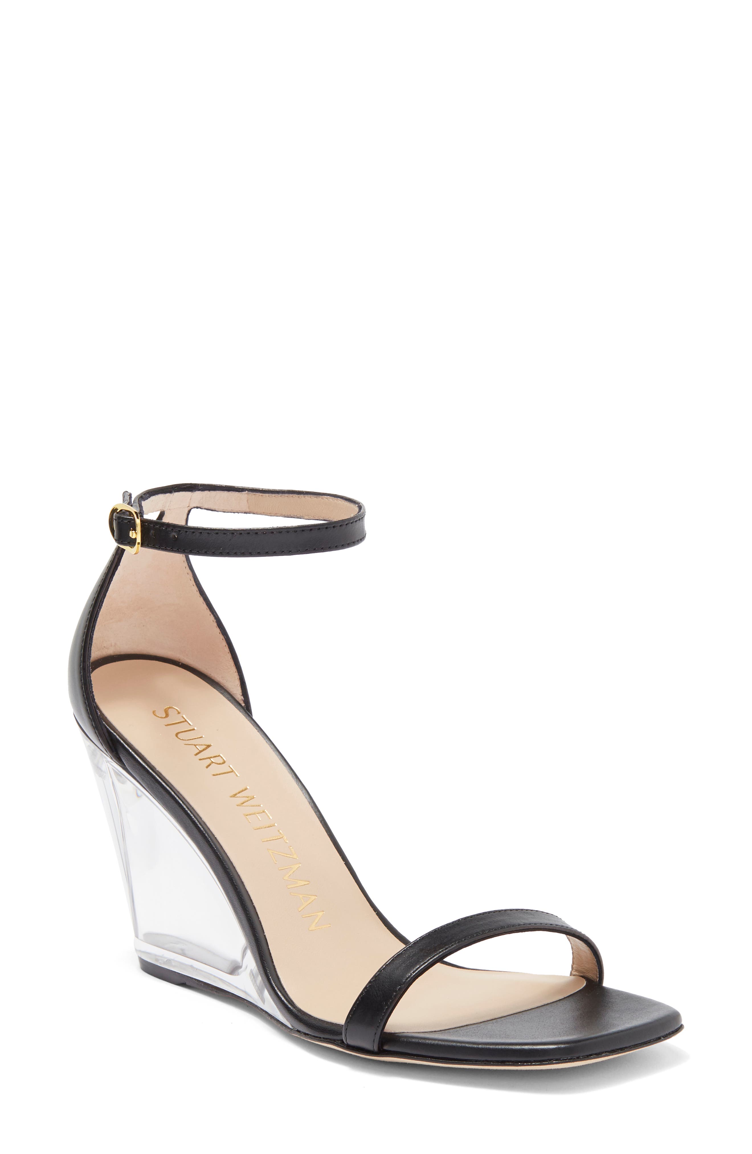 Stuart Weitzman Lucite Wedge Sandal, Main, color, 