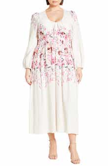 City Chic Keyla Floral Long Sleeve Maxi Dress