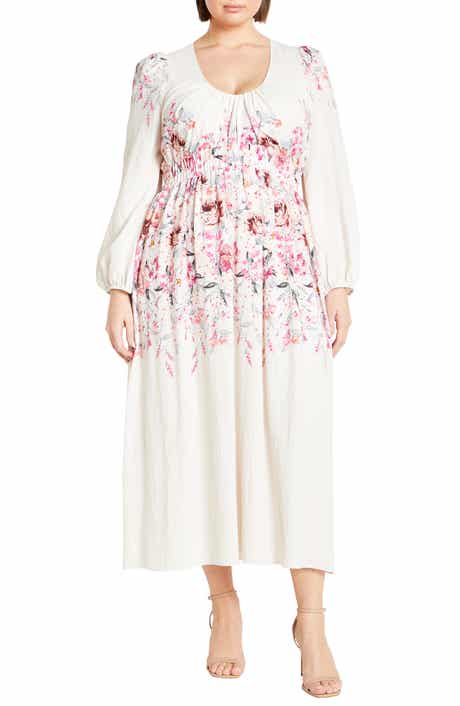 City Chic Keyla Floral Long Sleeve Maxi Dress