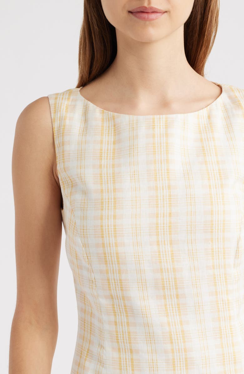 Faithfull the Brand Lydie Linen Minidress, Alternate, color, Piato Check