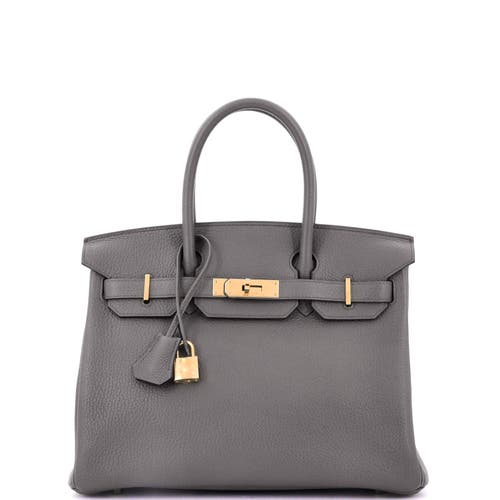 Pre-owned Hermes Hermes Birkin Handbag Grey Togo With Gold Hardware 30 In Gray