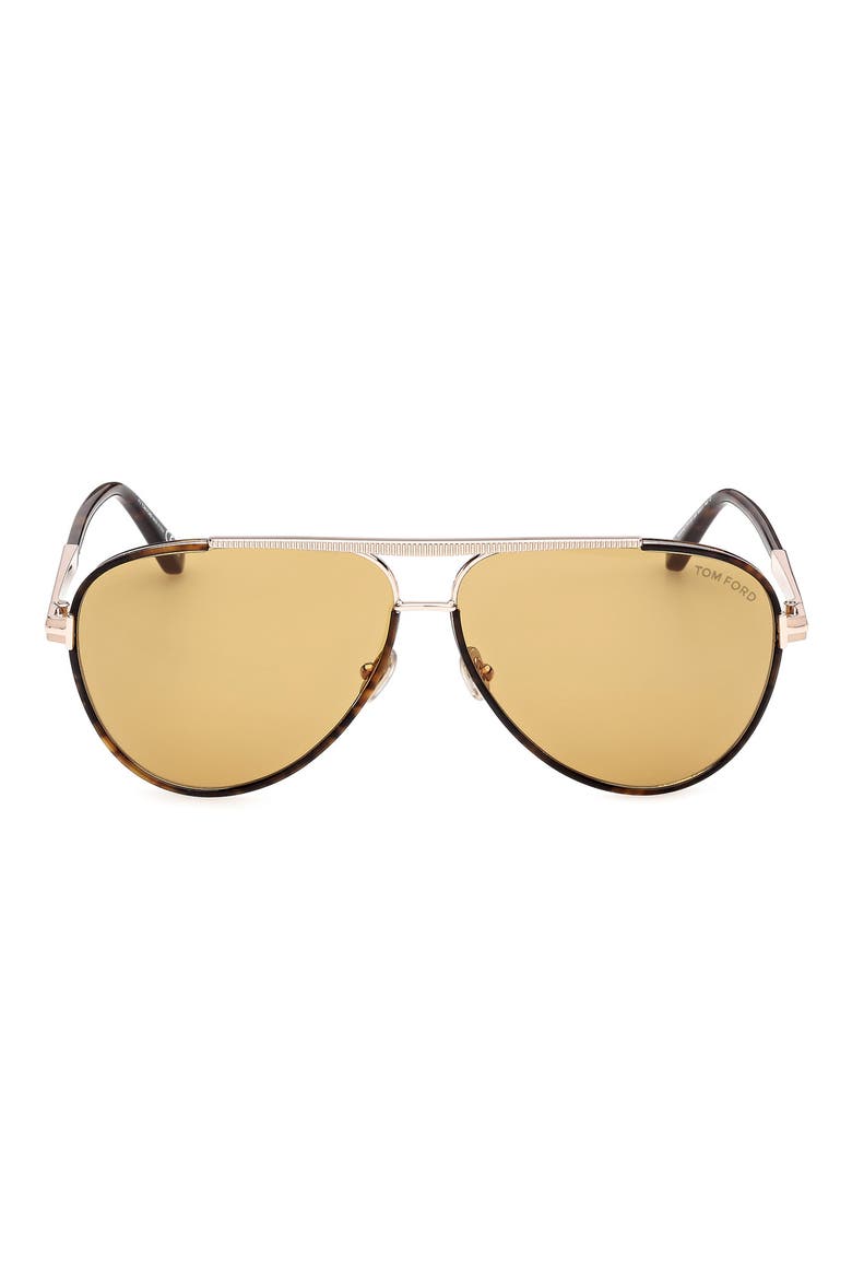 Rupert 63mm Pilot Sunglasses, Main, color, DARK HAVANA ROSE GOLD/ VICUNA
