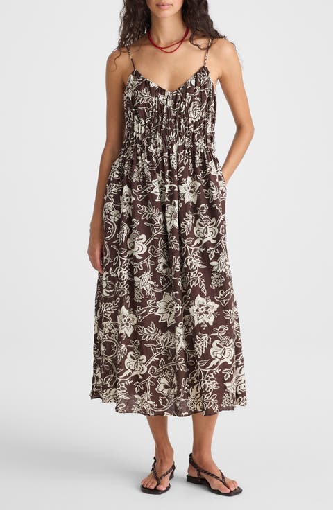 Ruched V-Neck Sleeveless Maxi Dress