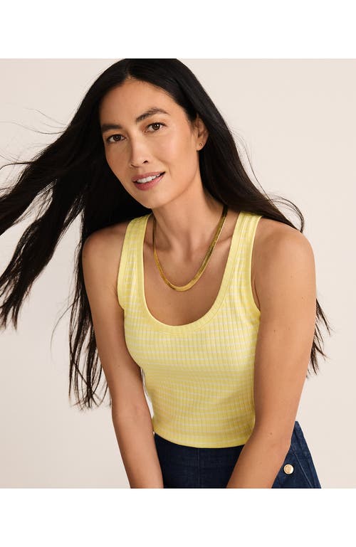 LANDS' END LANDS' END POINTELLE RIB UNECK TANK 