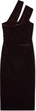 Reiss Dalia Velvet Off the Shoulder Midi Dress