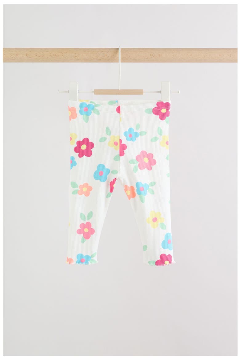 Floral Print Sleeveless Top & Leggings, Alternate, color, WHITE