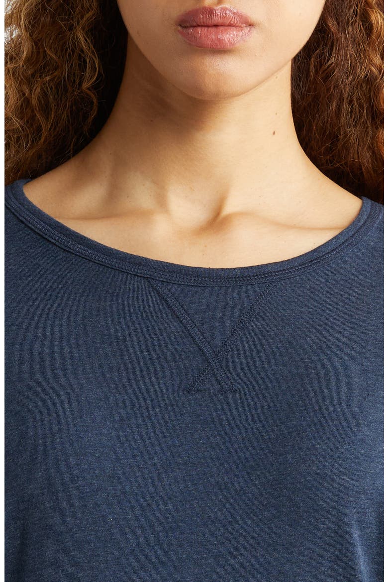 Ada Short Sleeve Knit Nightgown, Alternate, color, NAVY
