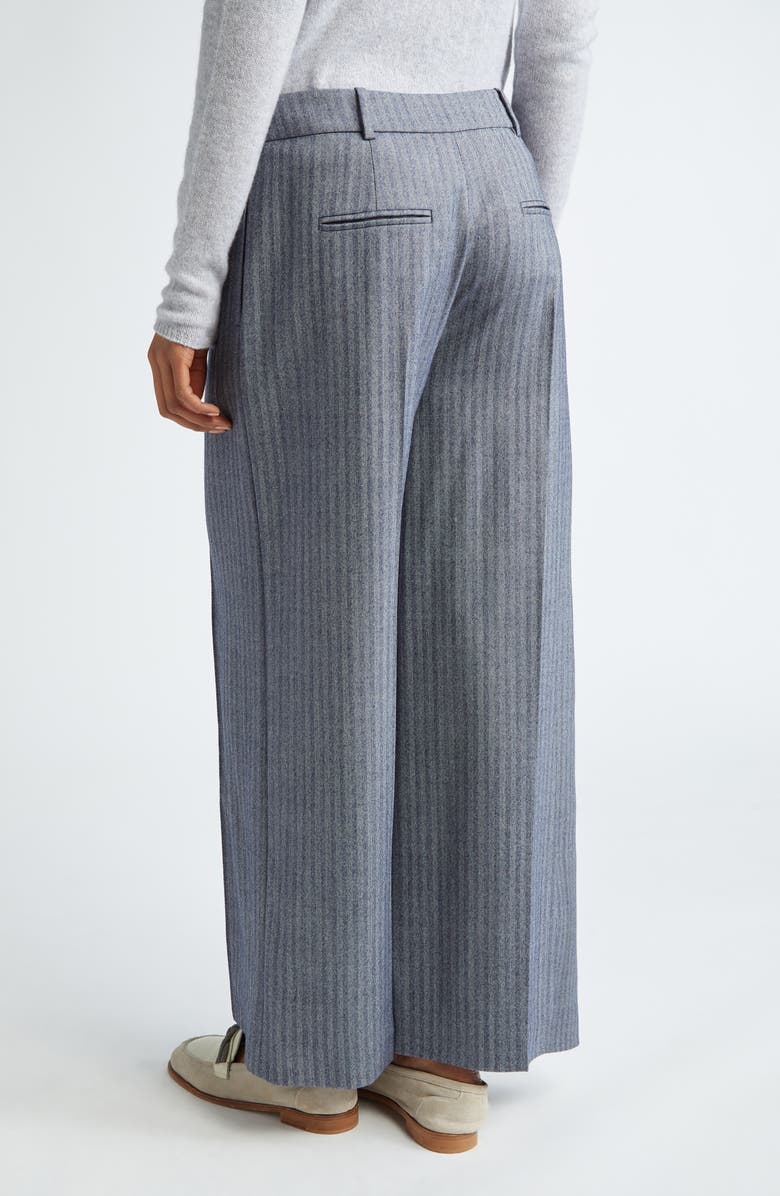 Eleventy Stripe Straight Leg Stretch Virgin Wool Herringbone Twill Trousers, Alternate, color,