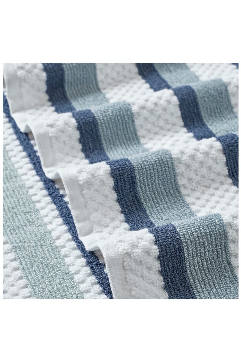 6-Piece Mixed Stripe & Solid Cotton Towel Set, Alternate, color, ROSEWOOD