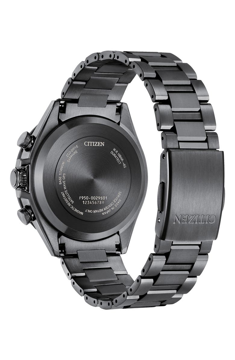 Citizen Attesa Satellite Wave GPS GMT Automatic Black Bracelet Watch, 44.6mm, Alternate, color, Black