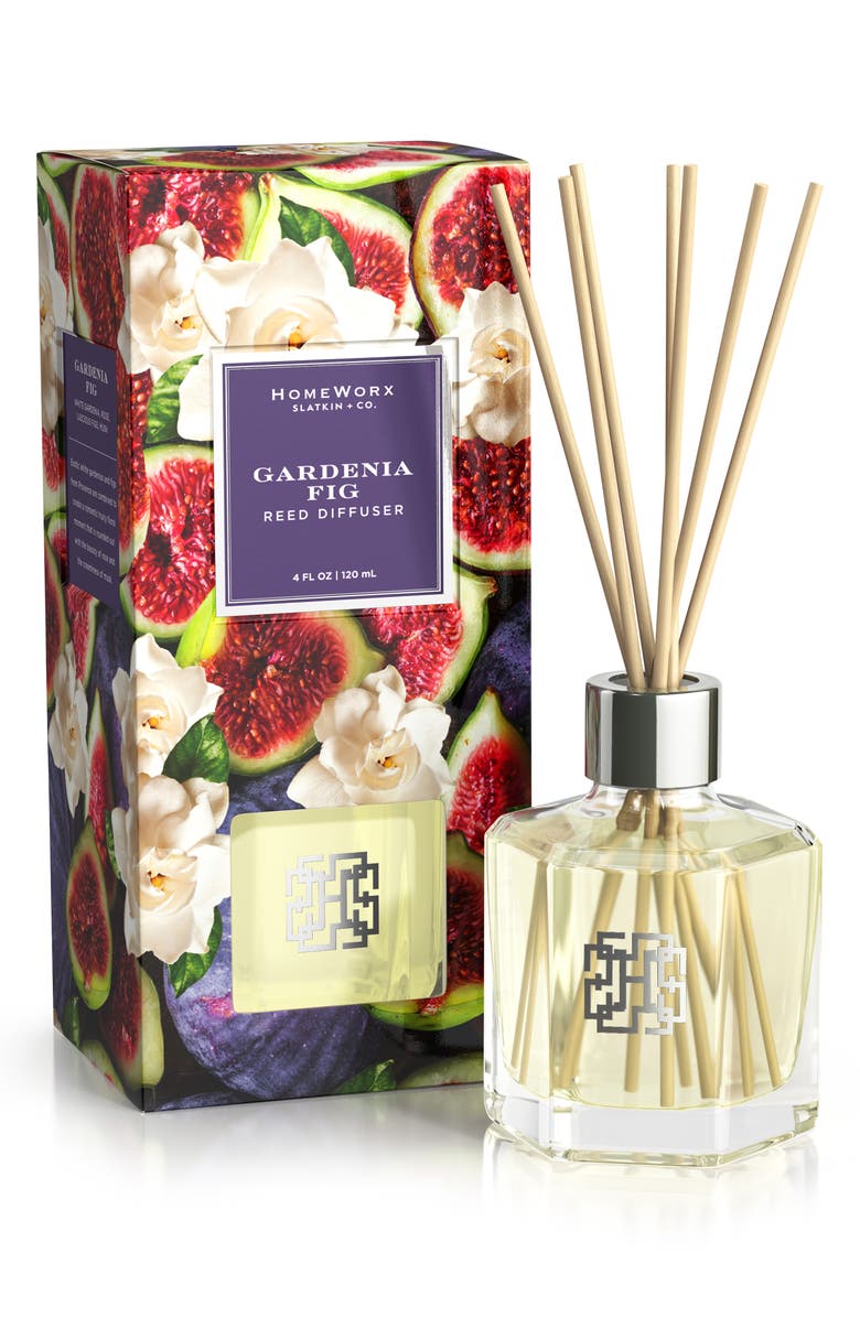 HOMEWORX BY SLATKIN & CO. Gardenia Fig Reed Diffuser, Main, color,