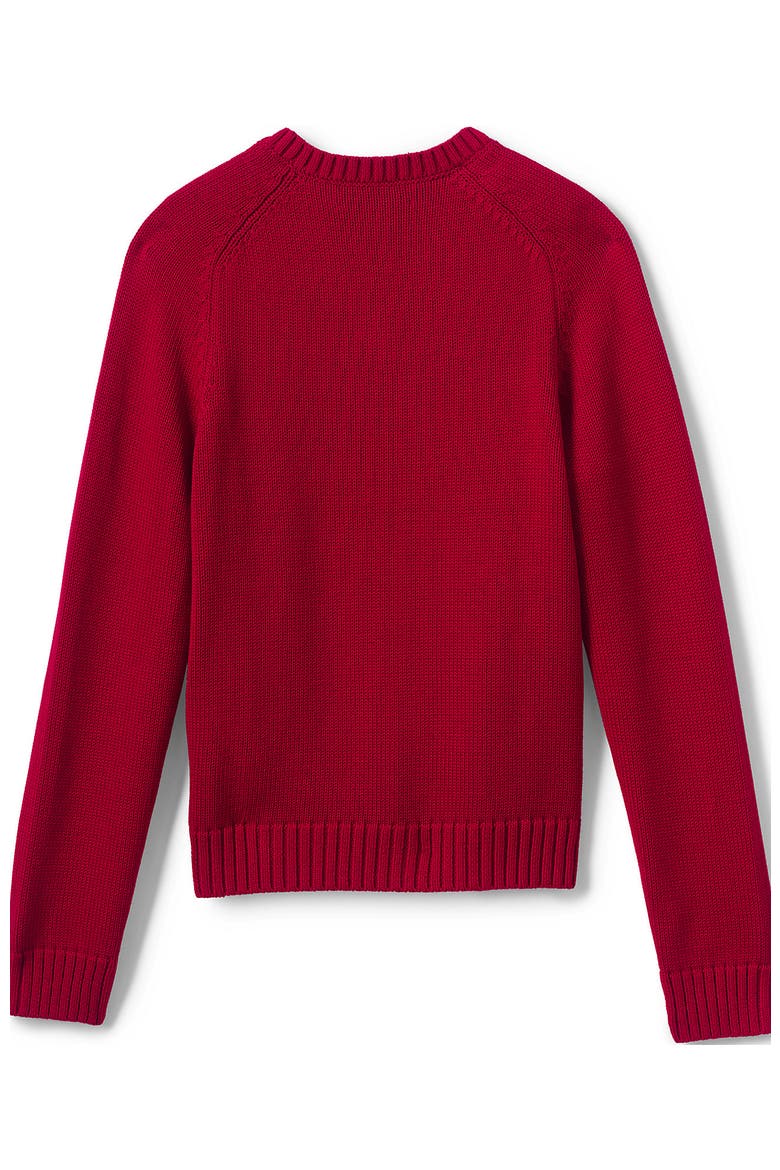 School Uniform Young  Cotton Modal V-neck Sweater, Alternate, color, Red