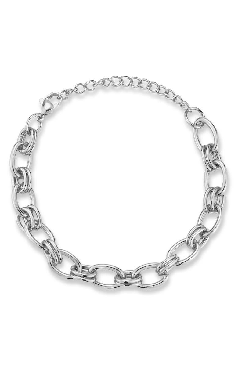 GLAZE JEWELRY Oval Link Chain Bracelet, Main, color, Silver