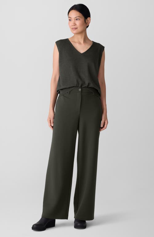Eileen Fisher High Waist Wide Leg Pants In Green