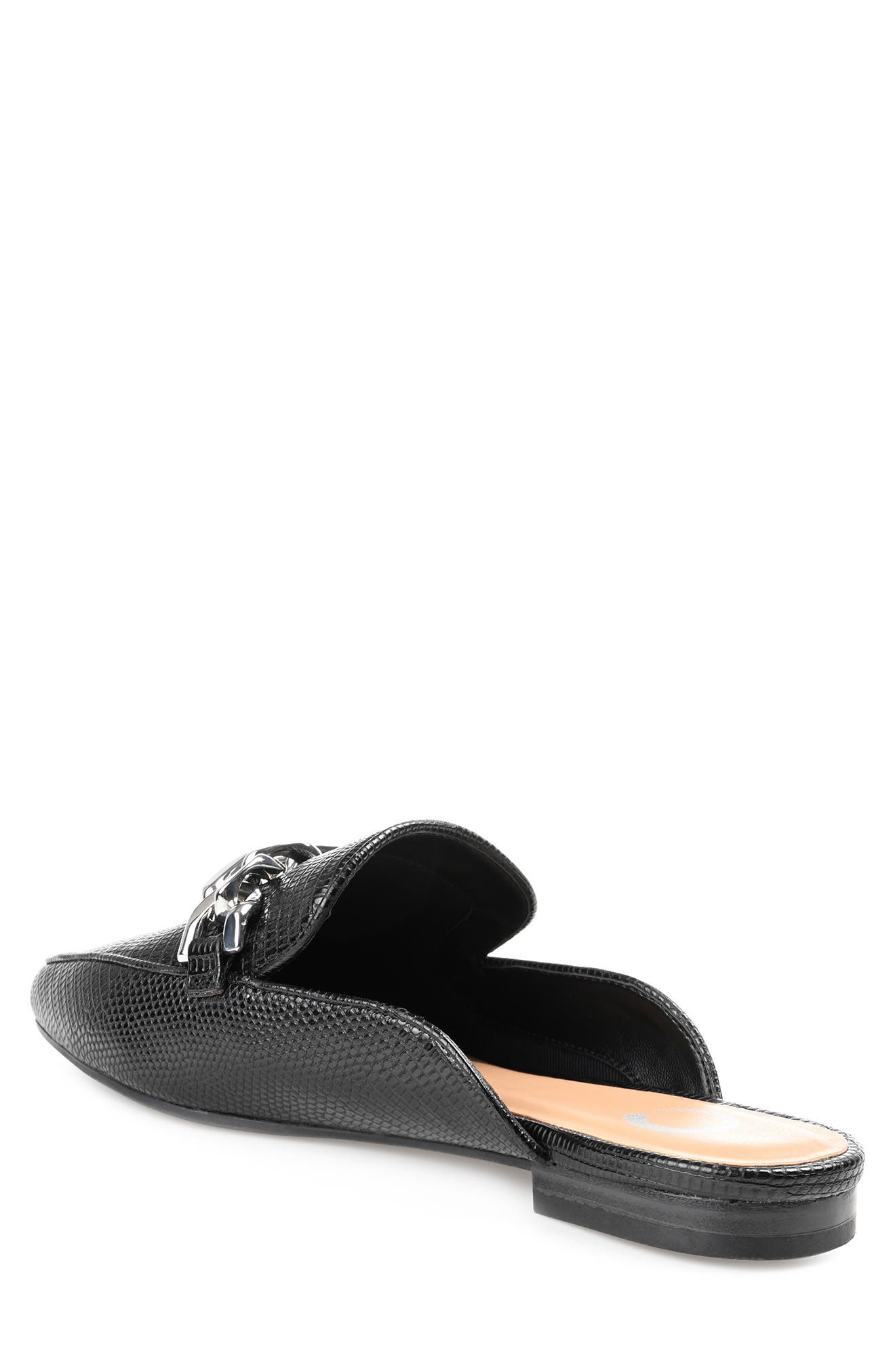 Journee Collection Hazina Embossed Lizard Mule, Alternate, color, Black