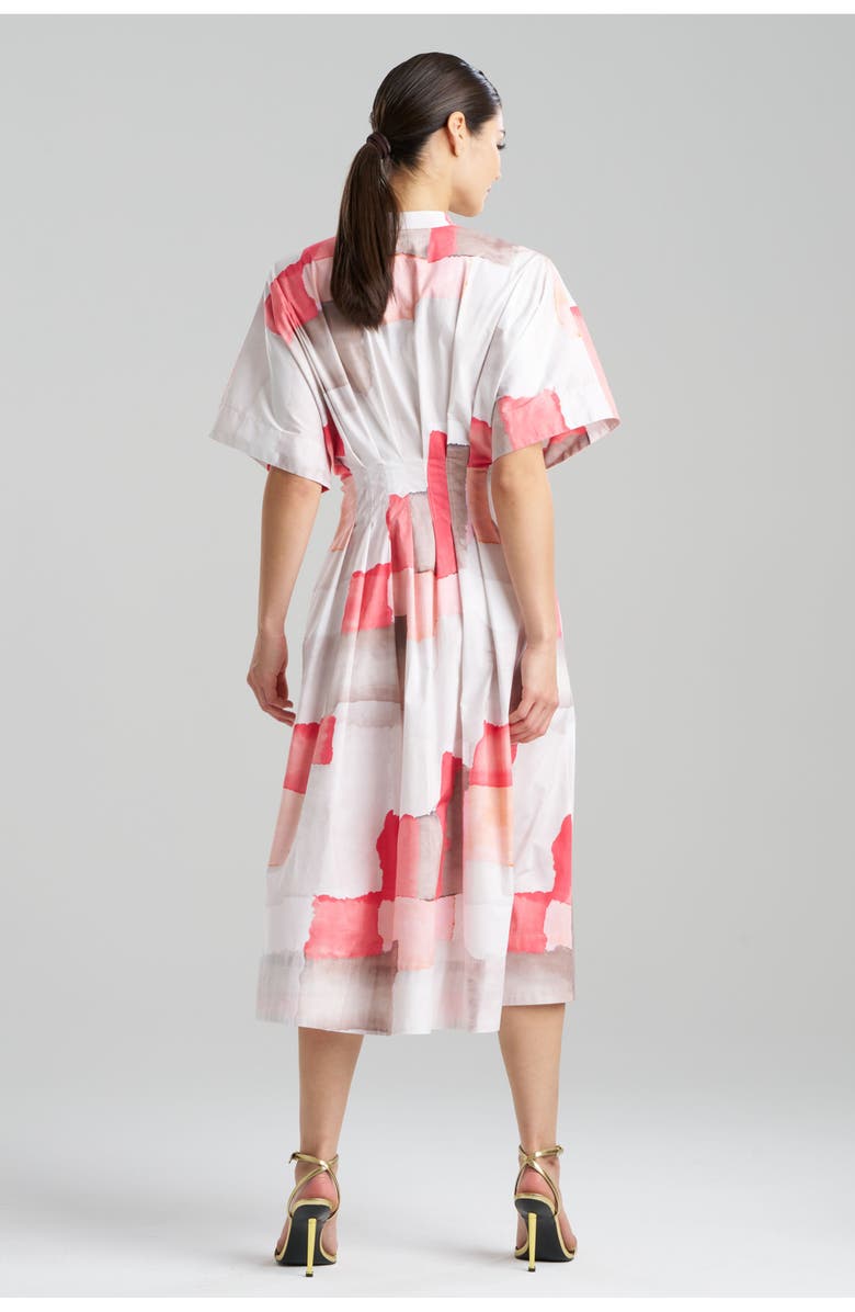 Natori CHIYO Pleat Release Dress, Alternate, color, Coral