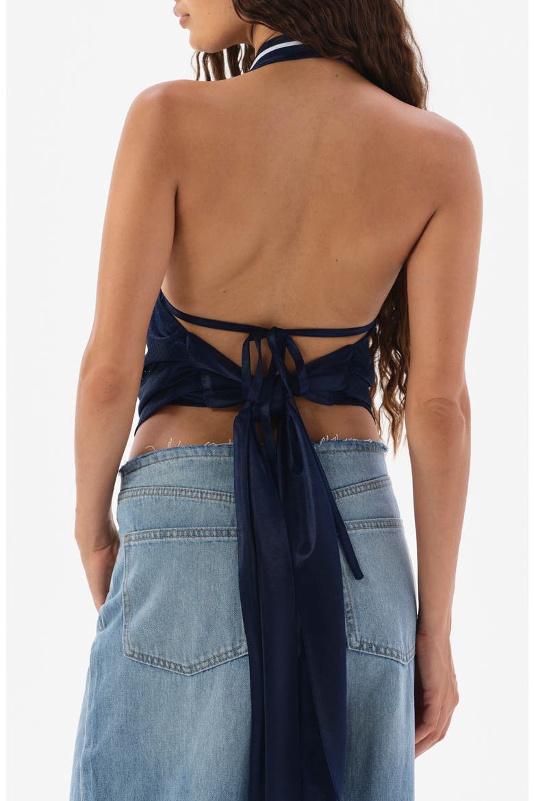 Jersey Halter Top, Alternate, color, NAVY