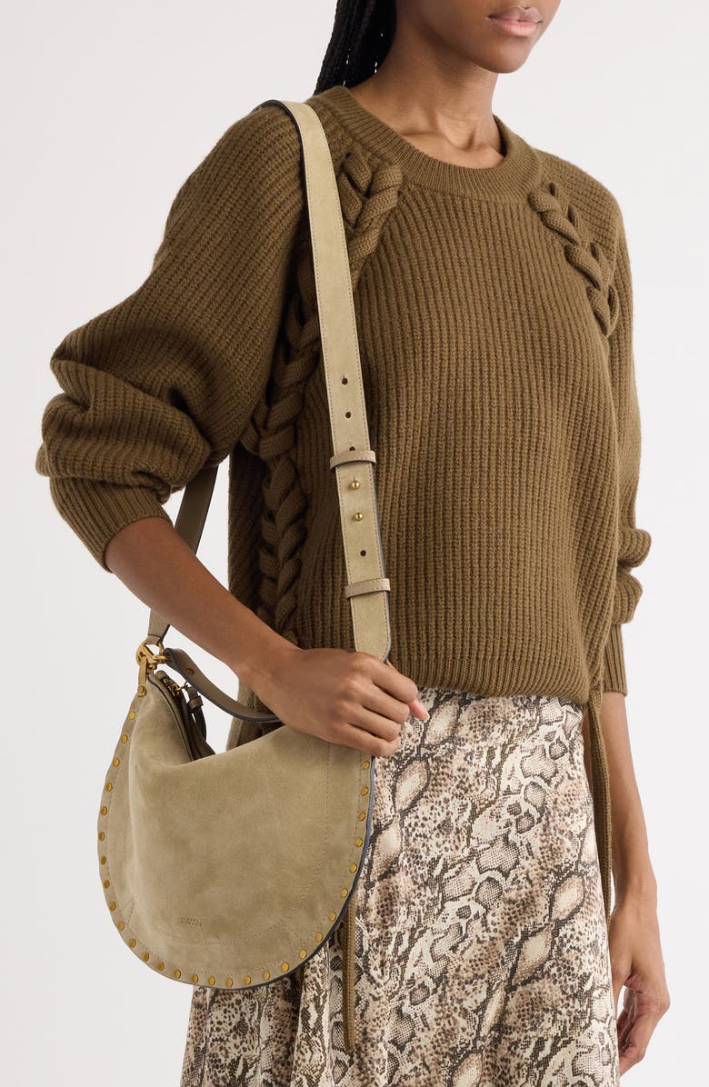 Isabel Marant Oskan Soft Zipped Shoulder Bag, Alternate, color, Light Beige