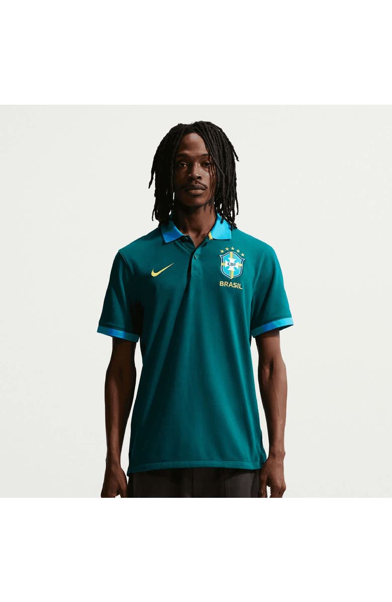Nike Men's Nike Green Brazil National Team Dri-FIT Polo, Main, color, Green
