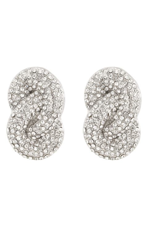 Crystal Knot Drop Earrings