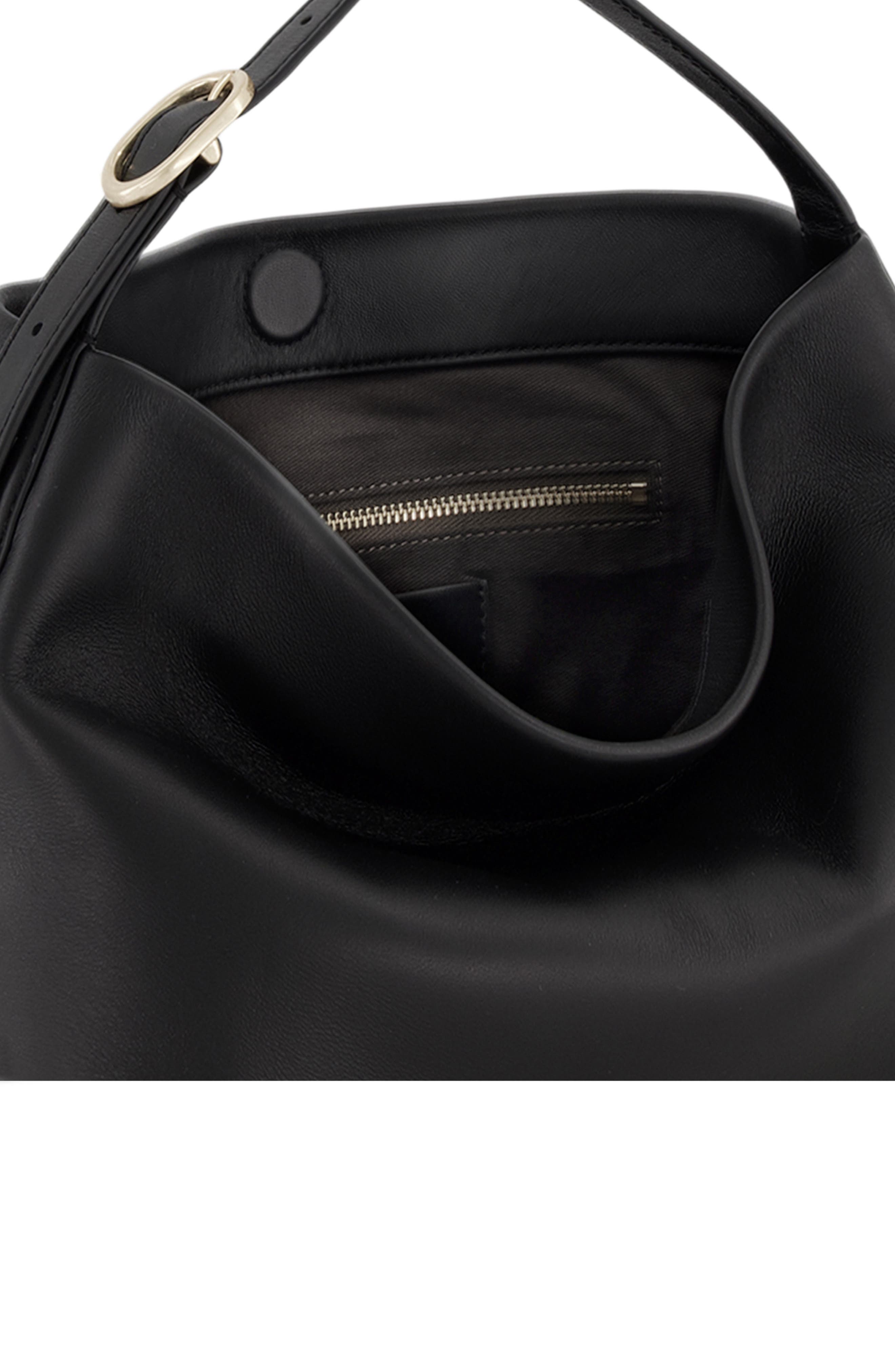 Vince Small Plonge Vivian Leather Hobo Bag, Alternate, color, Black