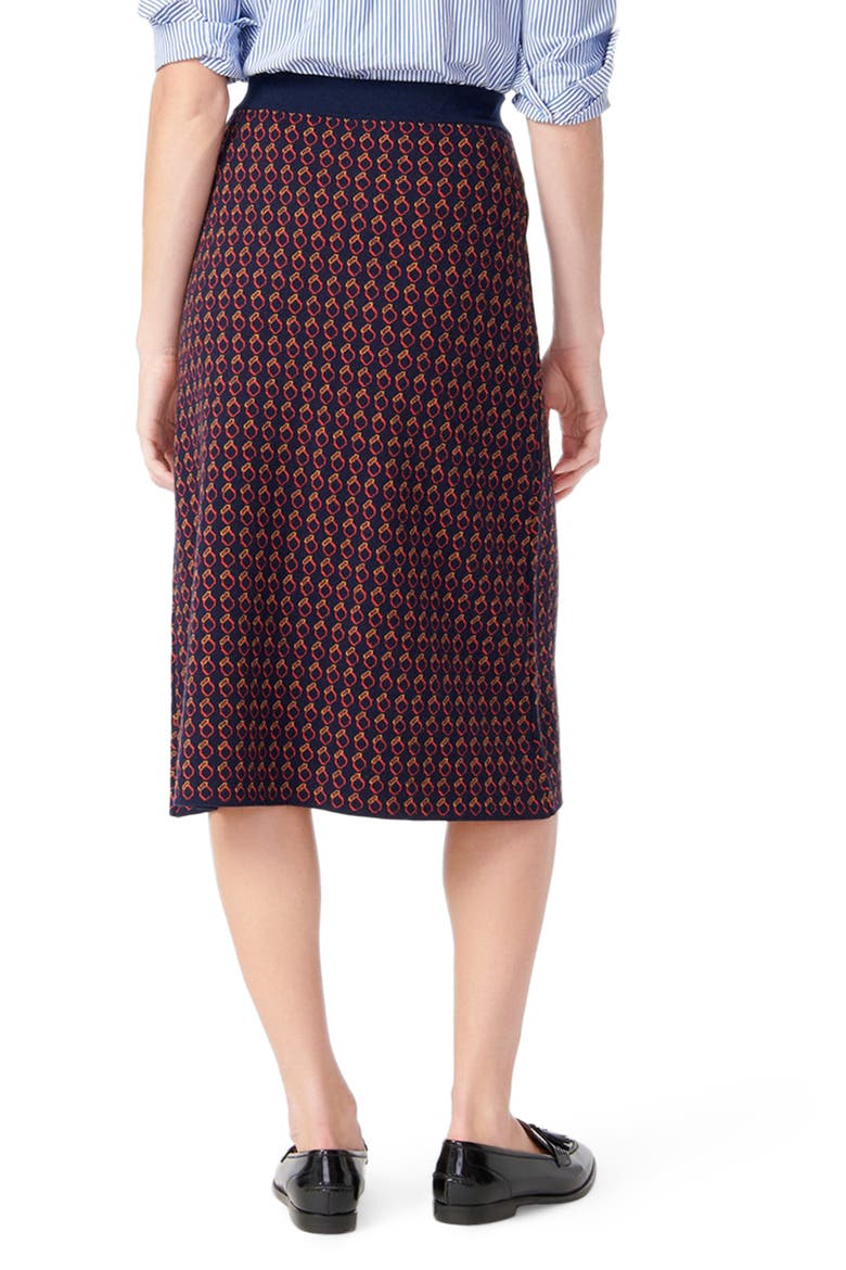 Midi Sweater Skirt, Alternate, color, NAVY CERISE HONEY