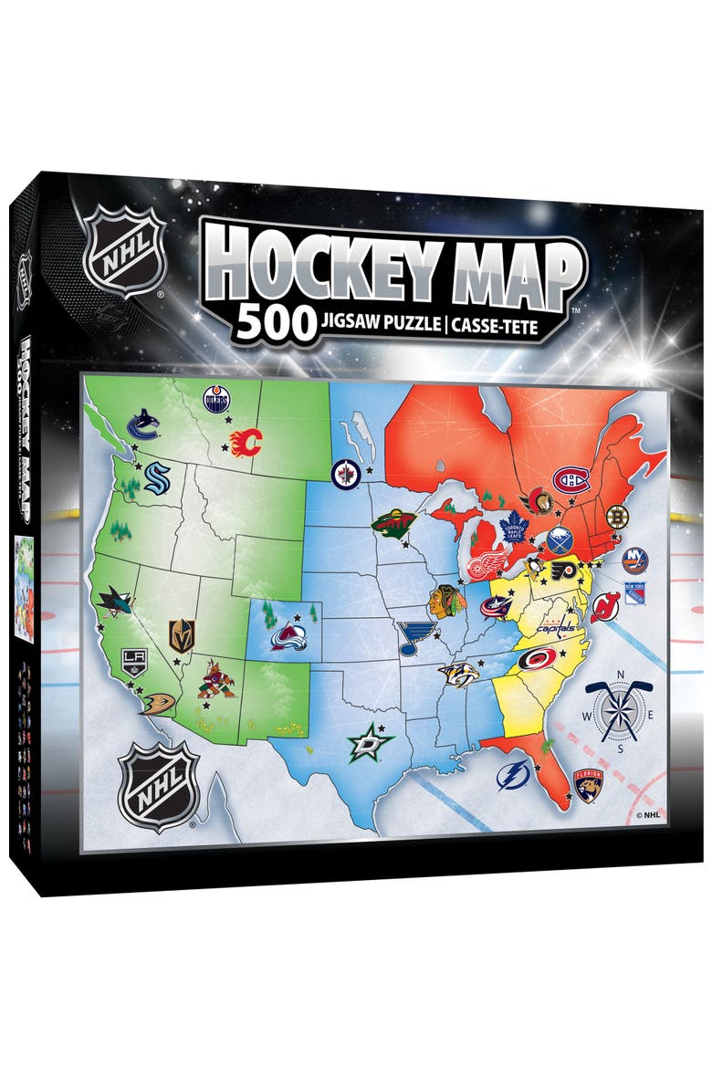 NHL - League Map 500 Piece Jigsaw Puzzle, Main, color, Multicolor
