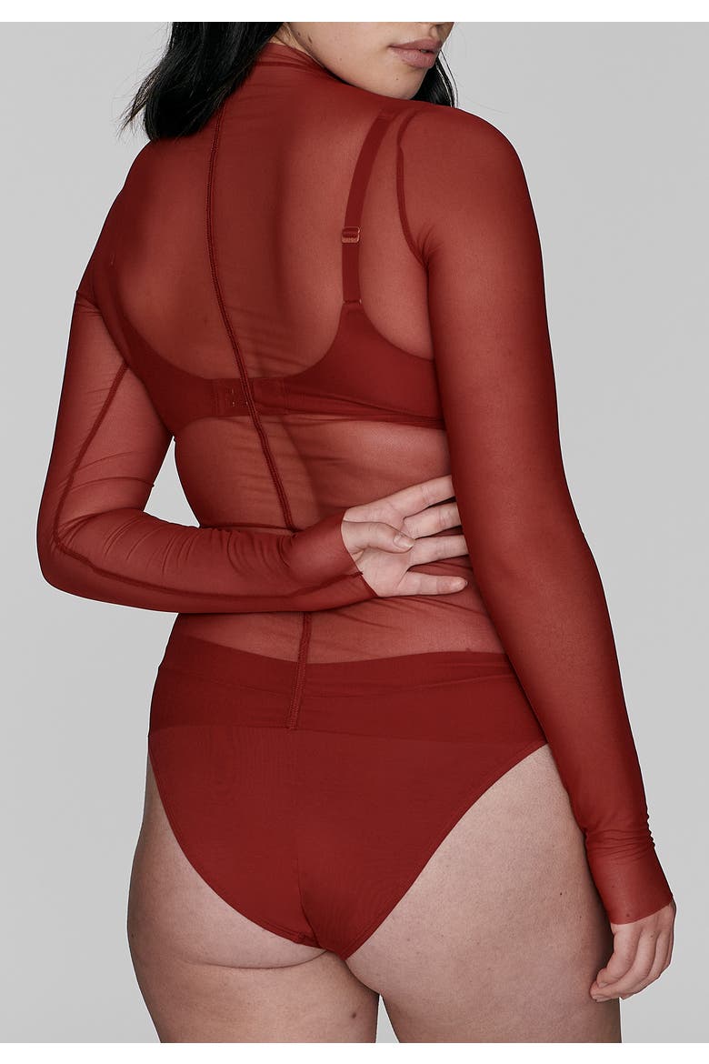 The Mockneck Top, Alternate, color, AMARYLLIS