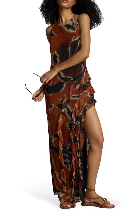 Sleeveless Print Maxi Dress