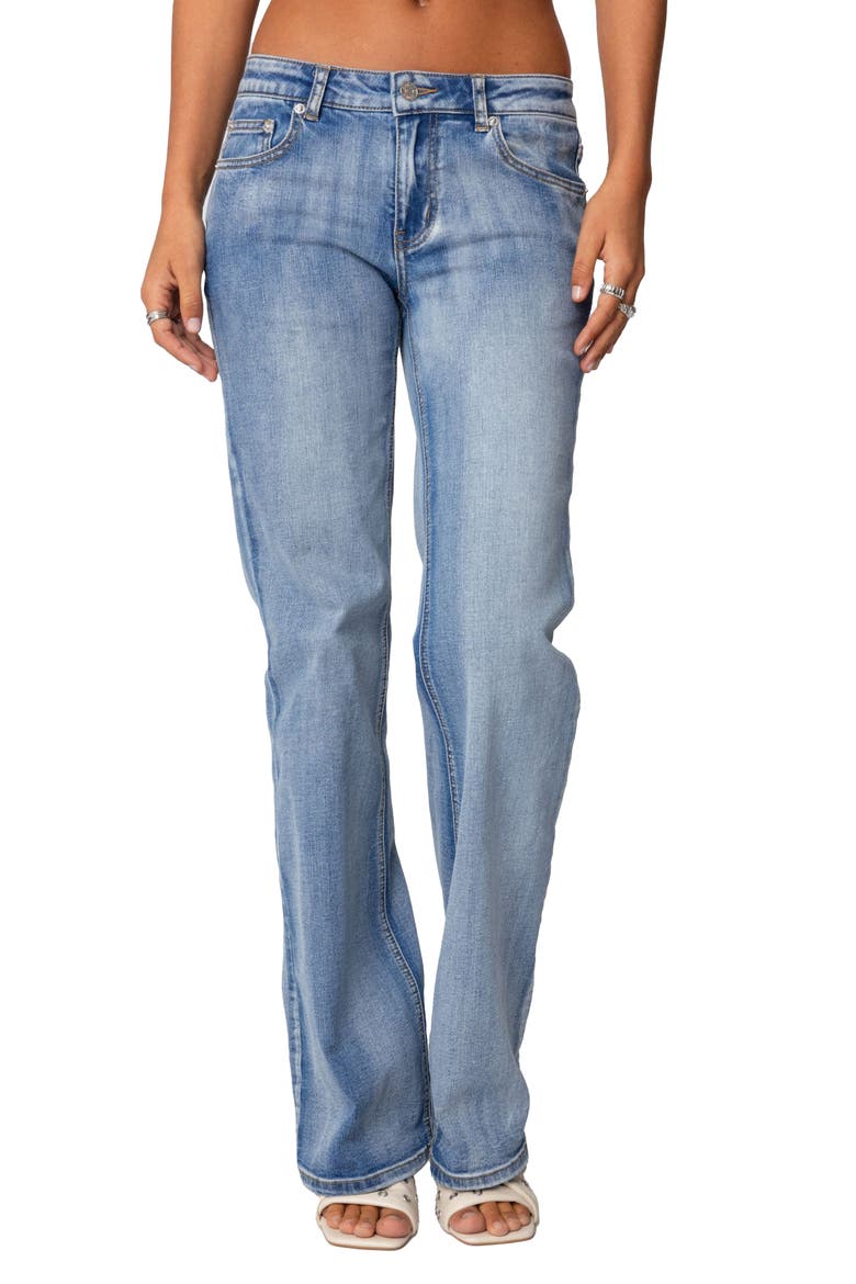 Low Rise Bootcut Jeans, Main, color, BLUE-WASHED