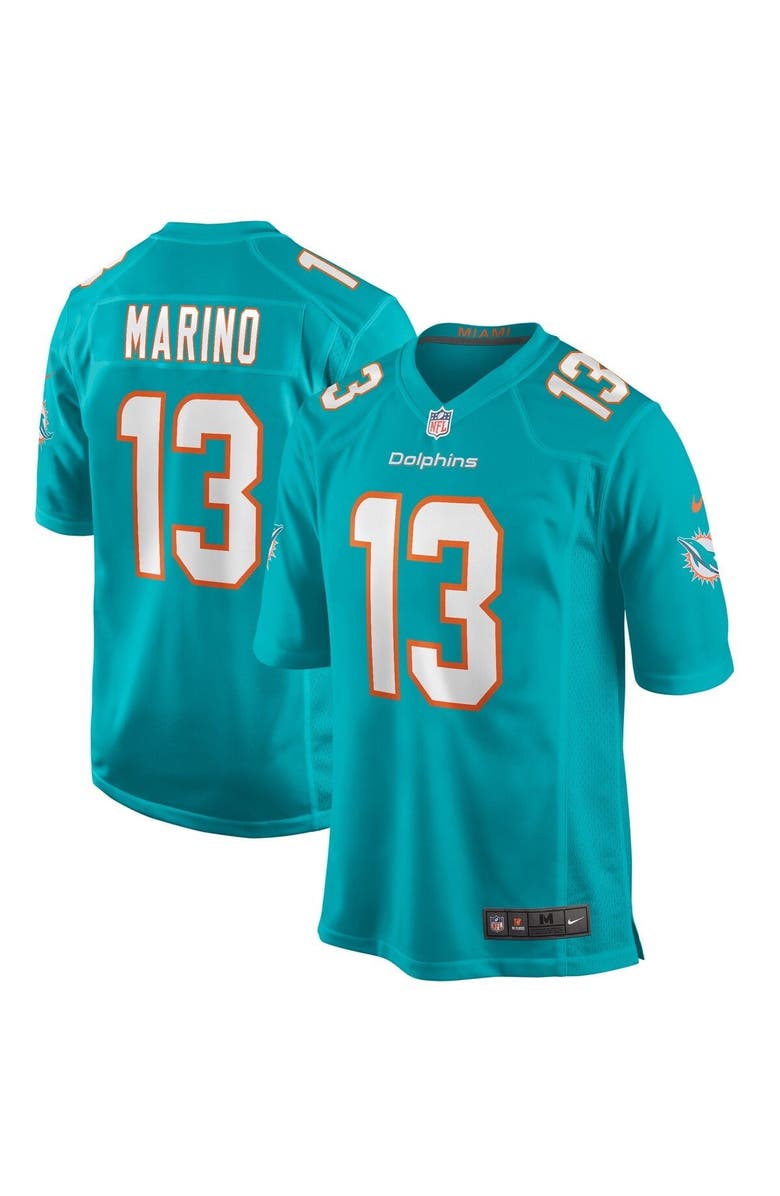 Nike Men's Nike Dan Marino Aqua Miami Dolphins Game Retired Player Jersey, Main, color, Aqua