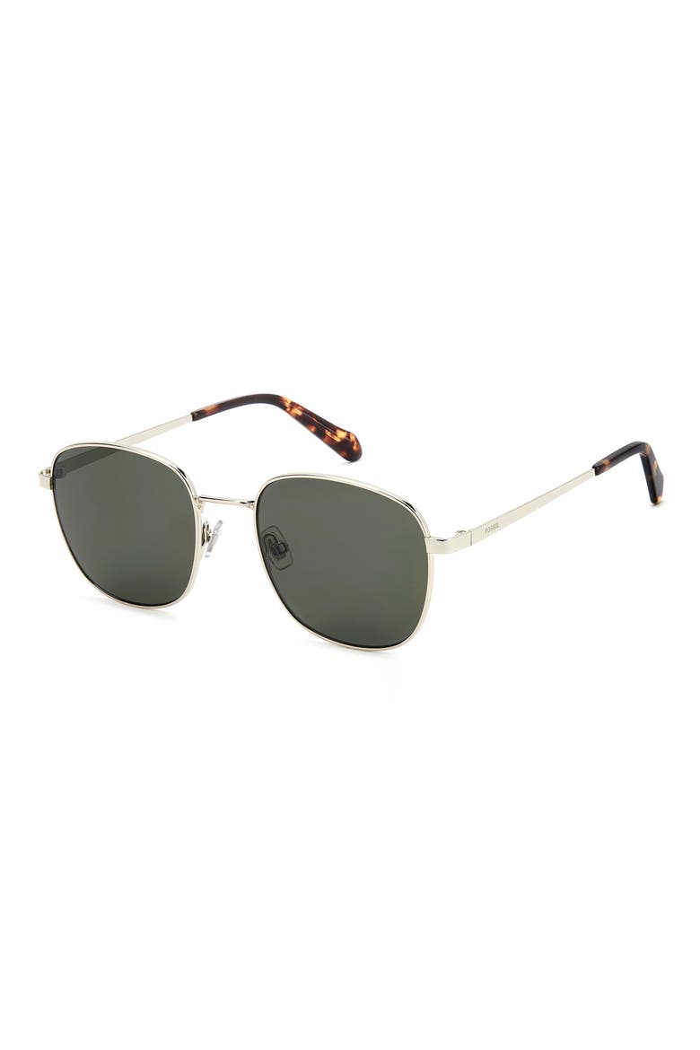 53mm Square Sunglasses, Alternate, color, LIGHT GOLD/ GREEN