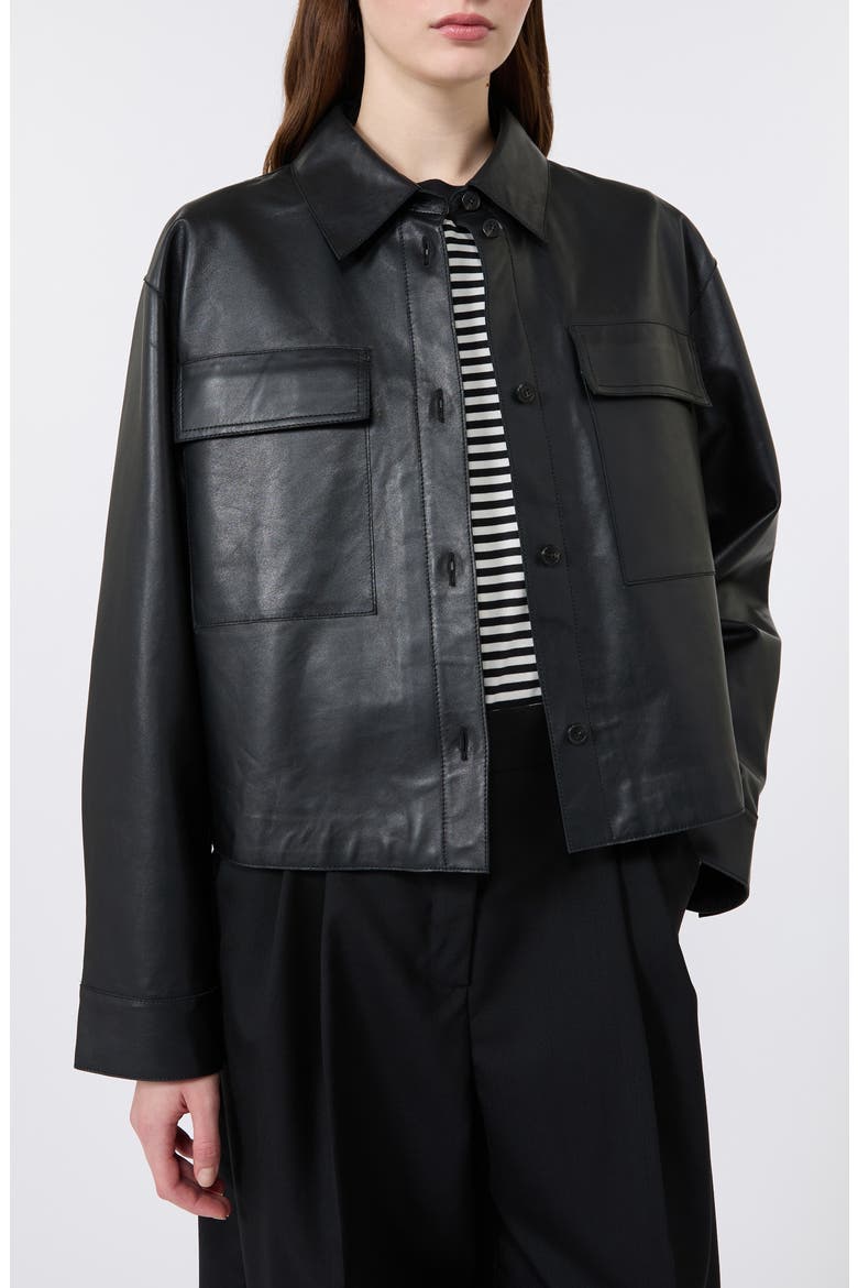 Piovra Leather Jacket, Alternate, color, BLACK